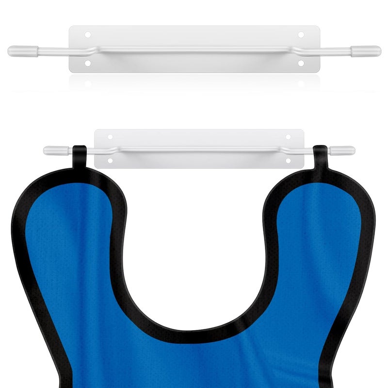 Zonon 1 Pcs X-Ray Apron Hanger 15 x 2 Inch White Coated Apron Rack for X-Ray Radiation, Stainless Steel, Wall Mount - Image 1